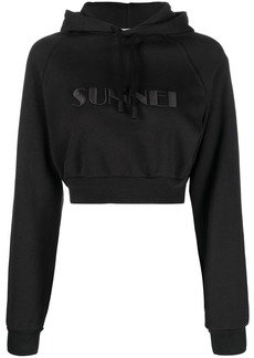 Sunnei embroidered-logo cropped hoodie