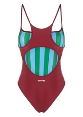 Sunnei reversible cut-out stripe swimsuit