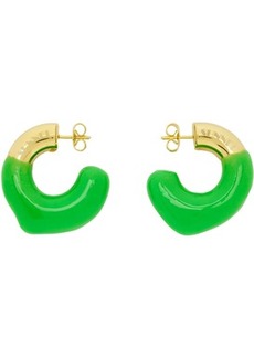 SUNNEI SSENSE Exclusive Gold & Green Rubberized Earrings