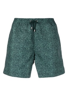 Sunspel leaf-print swim shorts