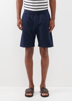Sunspel - Elasticated-waist Cotton-blend Shorts - Mens - Navy