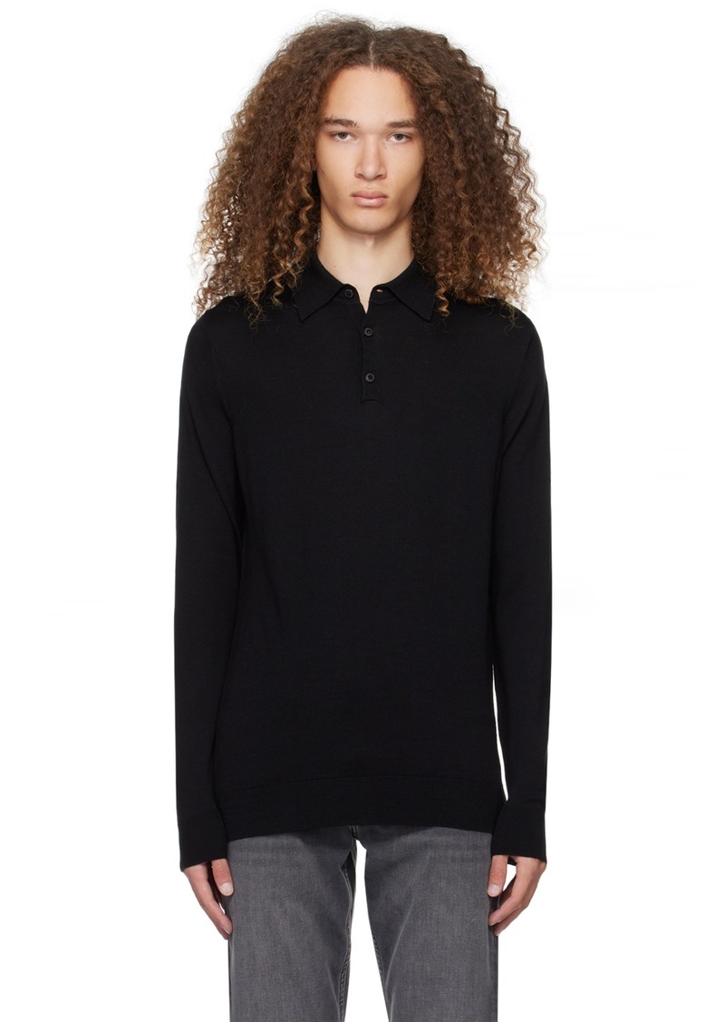 Sunspel Black Lightweight Polo