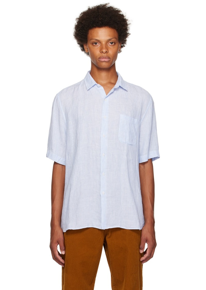 Sunspel Blue Micro Stripe Shirt