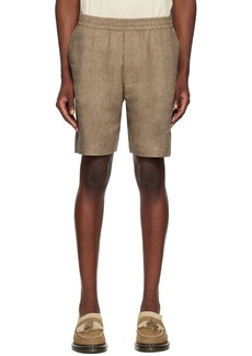 Sunspel Brown Linen Drawstring Shorts