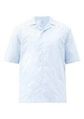 Sunspel Cuban-collar striped cotton shirt