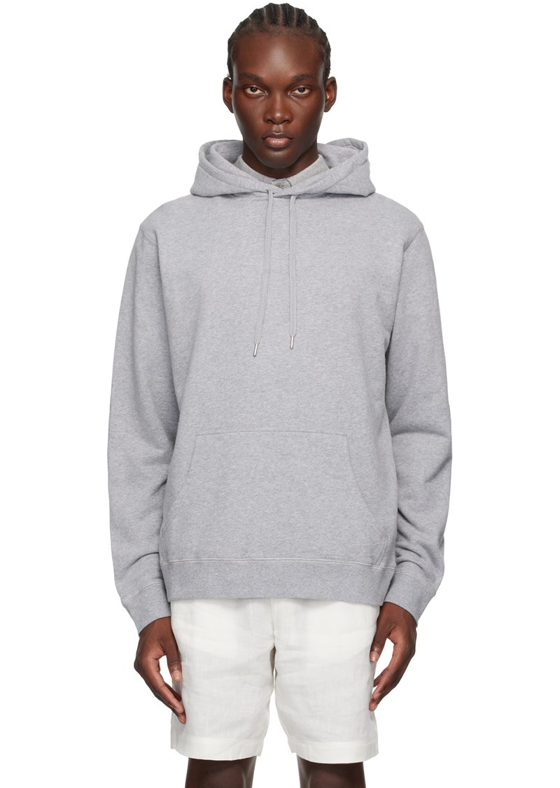 Sunspel Gray Loopback Hoodie