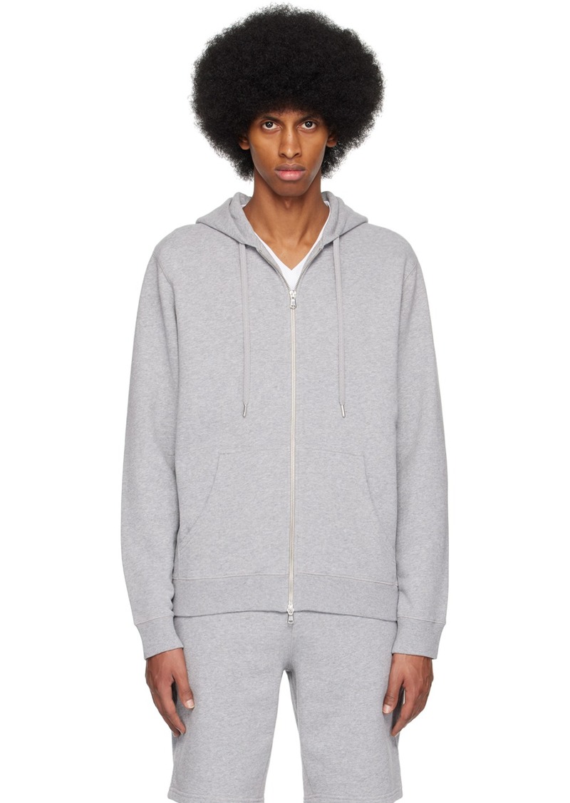 Sunspel Gray Zip-Up Hoodie