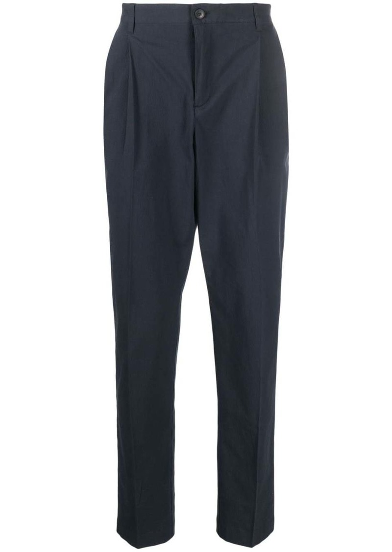 Sunspel textured-twill pleated chino trousers