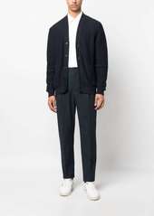 Sunspel textured-twill pleated chino trousers