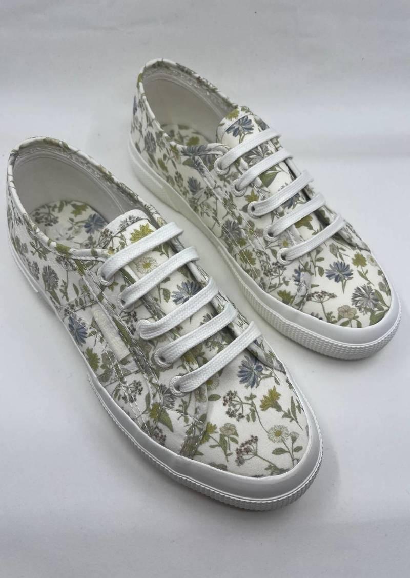 Superga 2750 Floral Print Sneaker In White