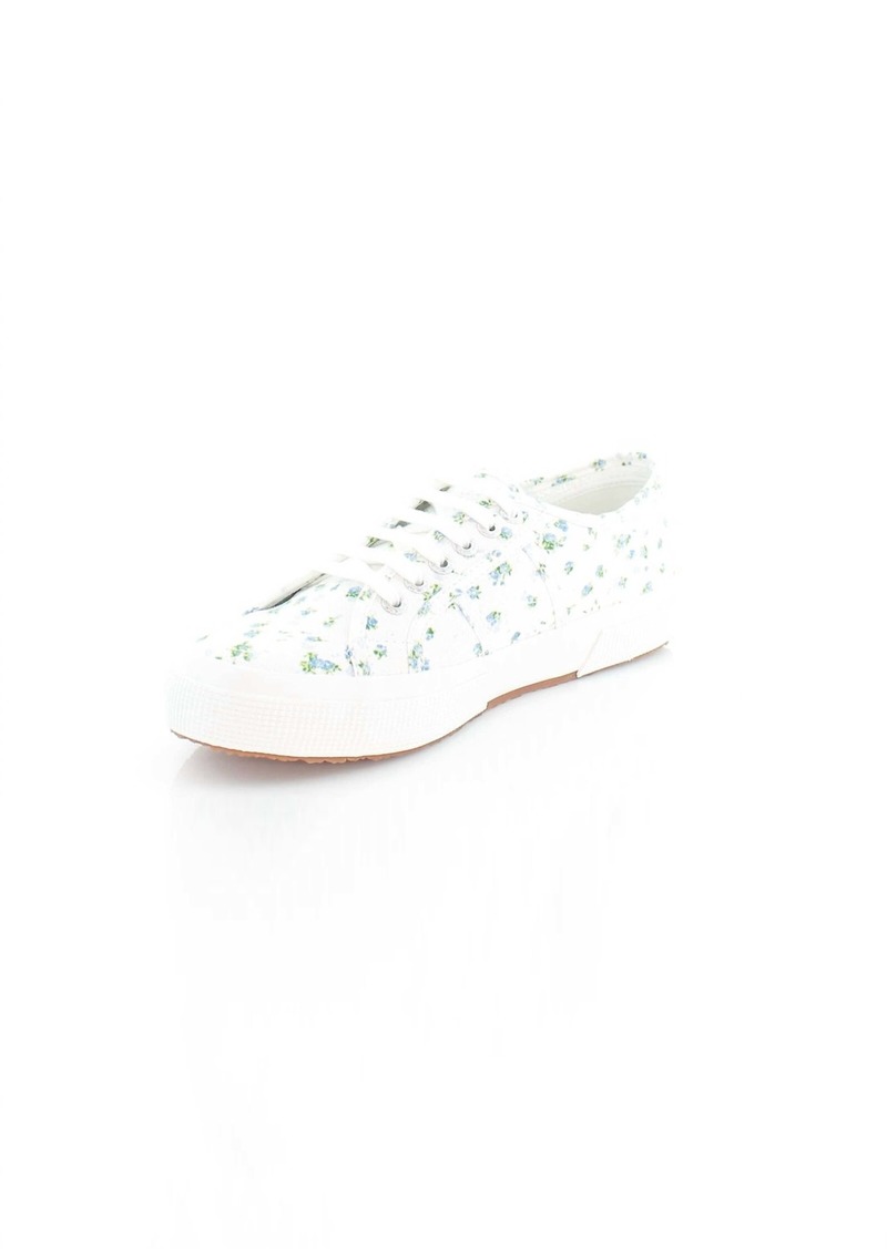 Superga 2750 Flower Print Sneakers In White/light Blue
