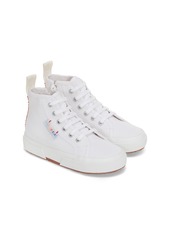 Superga Kids' Canvas High Top Sneaker in White Multicolor Label Rainbow at Nordstrom Rack