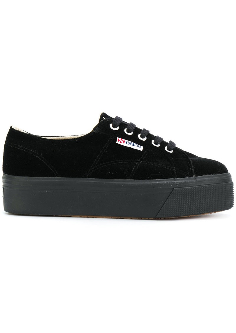 superga black velvet sneakers