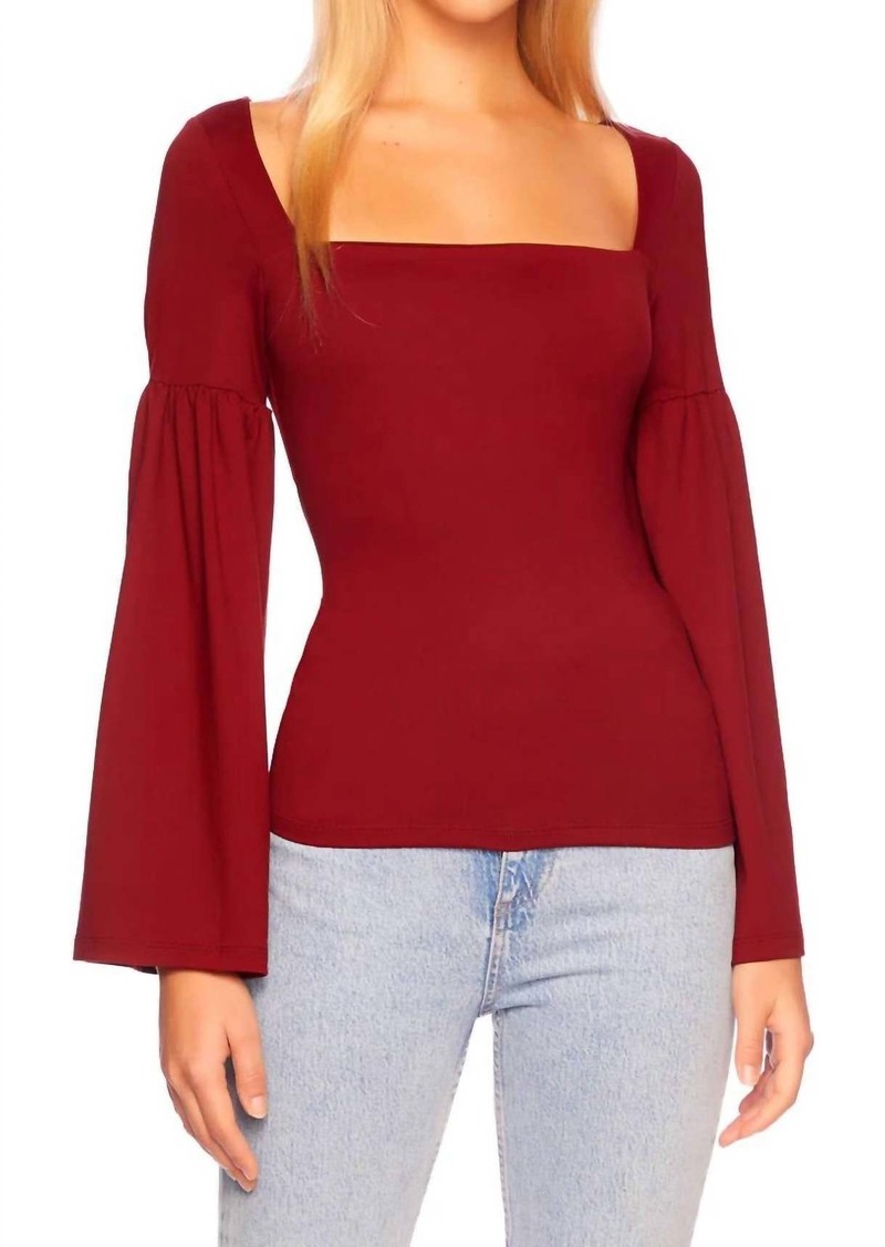 Susana Monaco Bell Sleeve Top In Oxblood