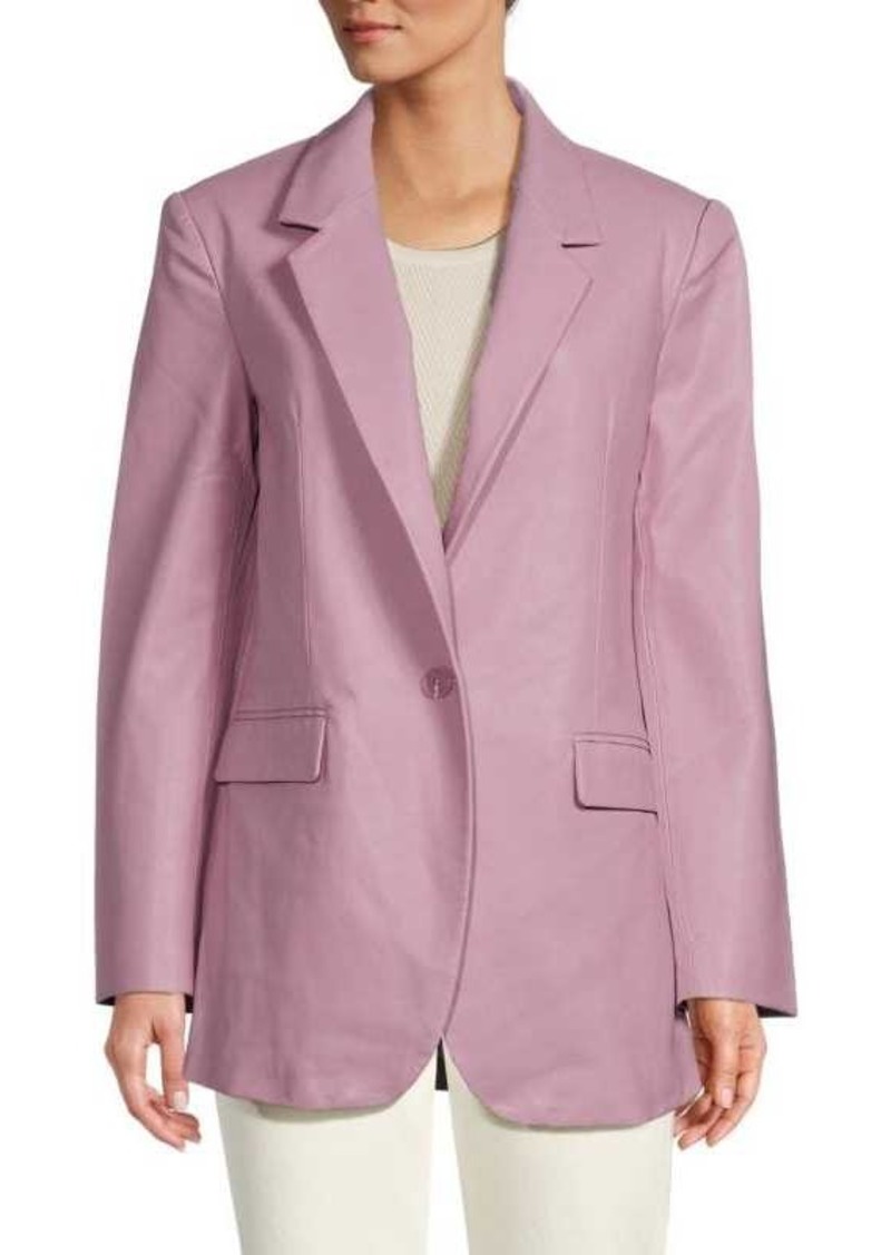 Susana Monaco Faux Leather Boyfriend Blazer