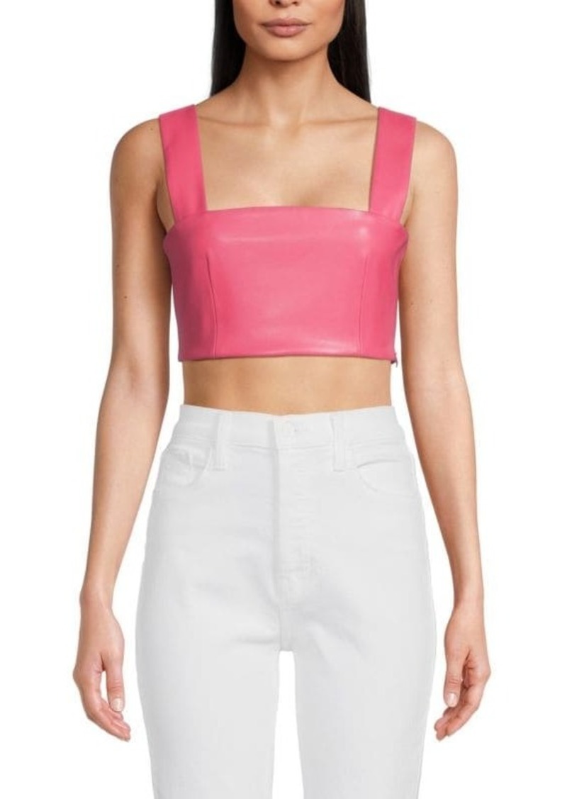 Susana Monaco Faux Leather Crop Top