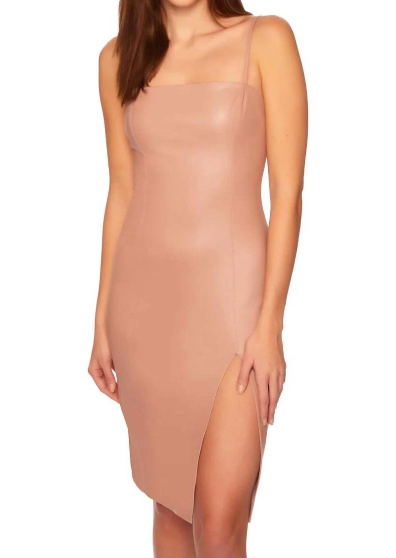 Susana Monaco Faux Leather Dress In Brioche