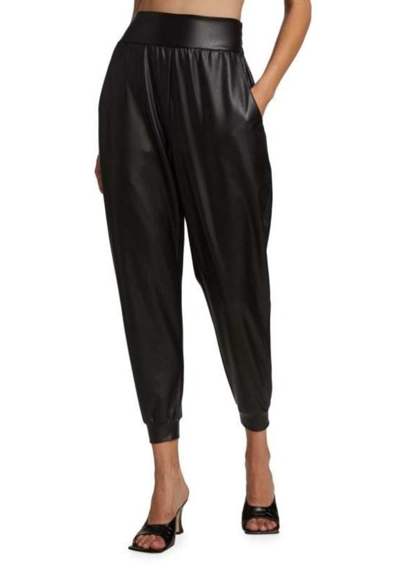 Susana Monaco Faux Leather Jogger Pants