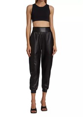 Susana Monaco Faux Leather Jogger Pants