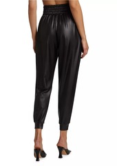 Susana Monaco Faux Leather Jogger Pants