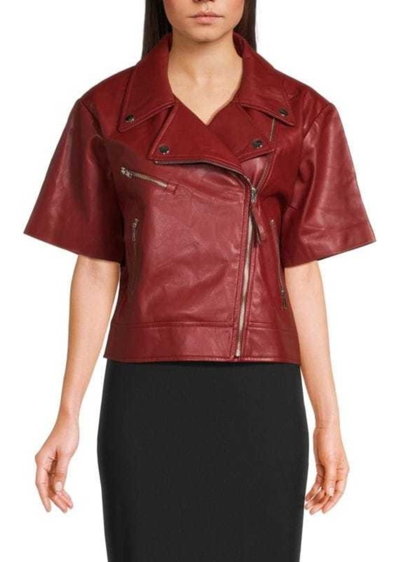 Susana Monaco Faux Leather Moto Jacket