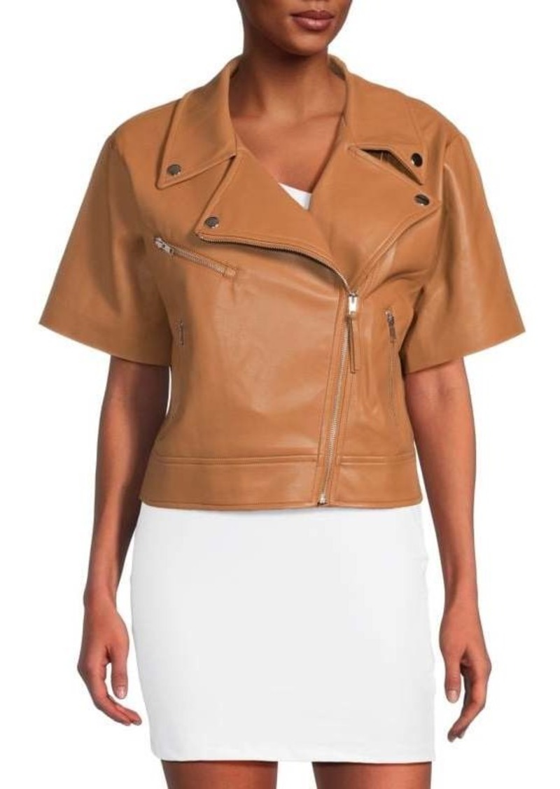 Susana Monaco Faux Leather Moto Jacket