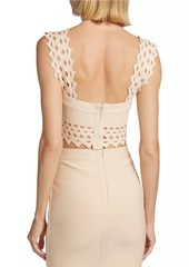 Susana Monaco Laser-Cut Lace Crop Top