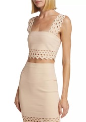 Susana Monaco Laser-Cut Lace Crop Top