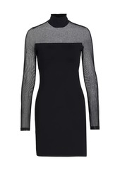 Susana Monaco Mesh Long-Sleeve Minidress