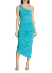 Susana Monaco One Shoulder Ruched Midi Dress