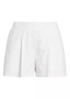 Susana Monaco Pleated Cotton Poplin Pull-On Shorts