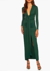 Susana Monaco Plunge Neck Bodycon Dress In Green