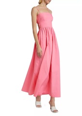 Susana Monaco Poplin Smocked-Back Maxi Dress