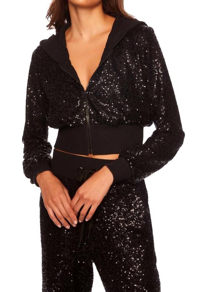 Susana Monaco Sequin Hoodie: In Black