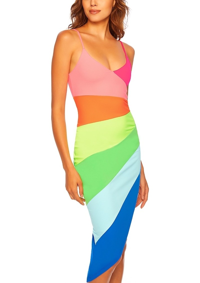 Susana Monaco Color Blocked Asymmetric Dress