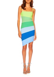 Susana Monaco Colorblock Asymmetric Body-Con Dress
