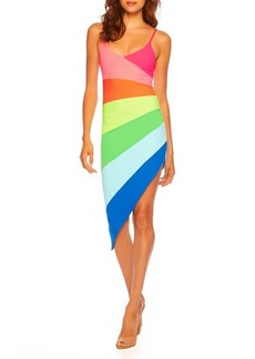 Susana Monaco Colorblock Asymmetric Body-Con Dress