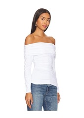 Susana Monaco Off The Shoulder Gathered Long Sleeve Top