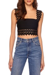 Susana Monaco Open Stitch Bandage Crop Top