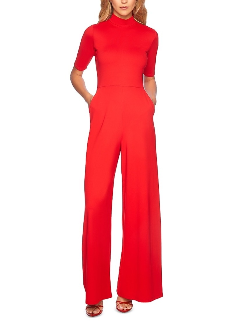 Susana Monaco Short Sleeve Mock Neck Jumpsuit