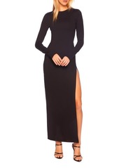 Susana Monaco Slit Hem Long Sleeve Maxi Dress