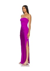 Susana Monaco Solid Tube Gathered Slit Dress