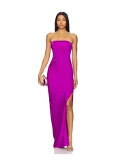 Susana Monaco Solid Tube Gathered Slit Dress