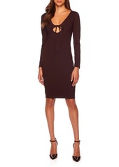 Susana Monaco Tie Cutout Long Sleeve Dress