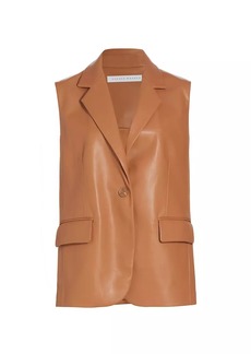 Susana Monaco Tailored Faux Leather Blazer Vest
