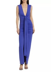 Susana Monaco Tie-Front Gathered Maxi Dress