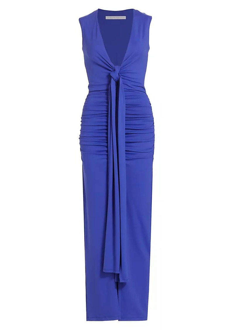 Susana Monaco Tie-Front Gathered Maxi Dress