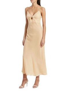 Susana Monaco Velvet Silk Blend Cutout Maxi Slip Dress