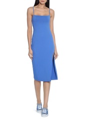 Susana Monaco Body-Con Side Slit Midi Dress in Dazzling Blue at Nordstrom