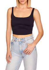 Susana Monaco Ruched Crop Tank in Midnight at Nordstrom